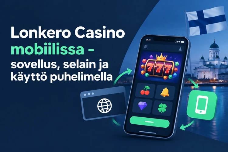 Lonkero Casino mobiilissa - sovellus, selain ja käyttö puhelimella