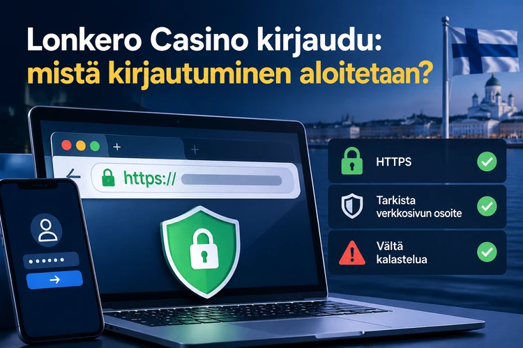 Lonkero Casino kirjaudu: mistä kirjautuminen aloitetaan?